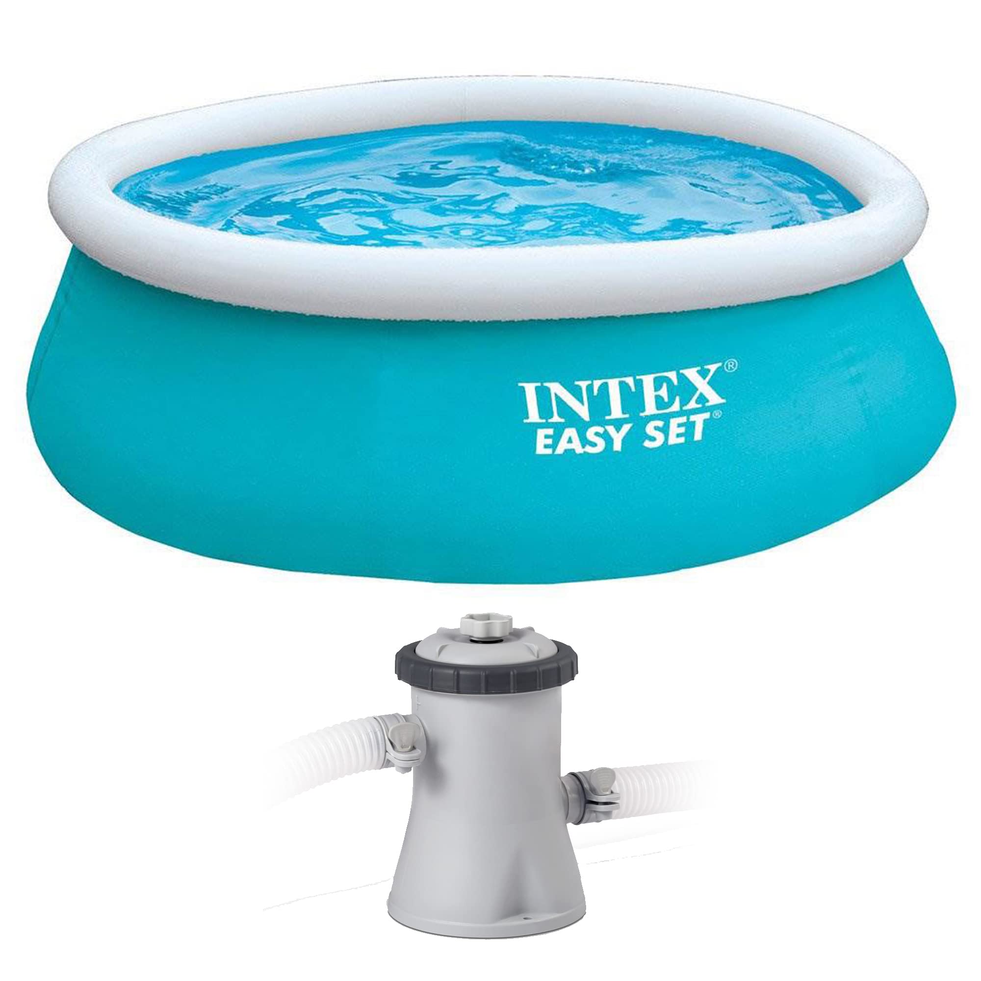 Easy Set 6 Foot x 20 Inch Round Inflatable Above Ground Outdoor Backyard Swimming Pool