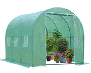 10'x7'x7' Green House Portable Greenhouse Large Walk-in Greenhouses Rolling-up Door
