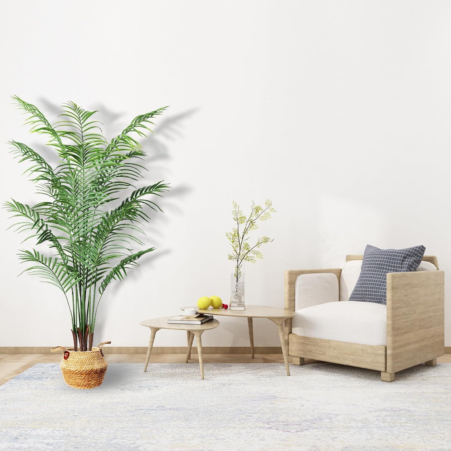 6ft Tall Artificial Areca Palm Trees – Set of 2 | 19-Trunk Real Touch Fake Palm