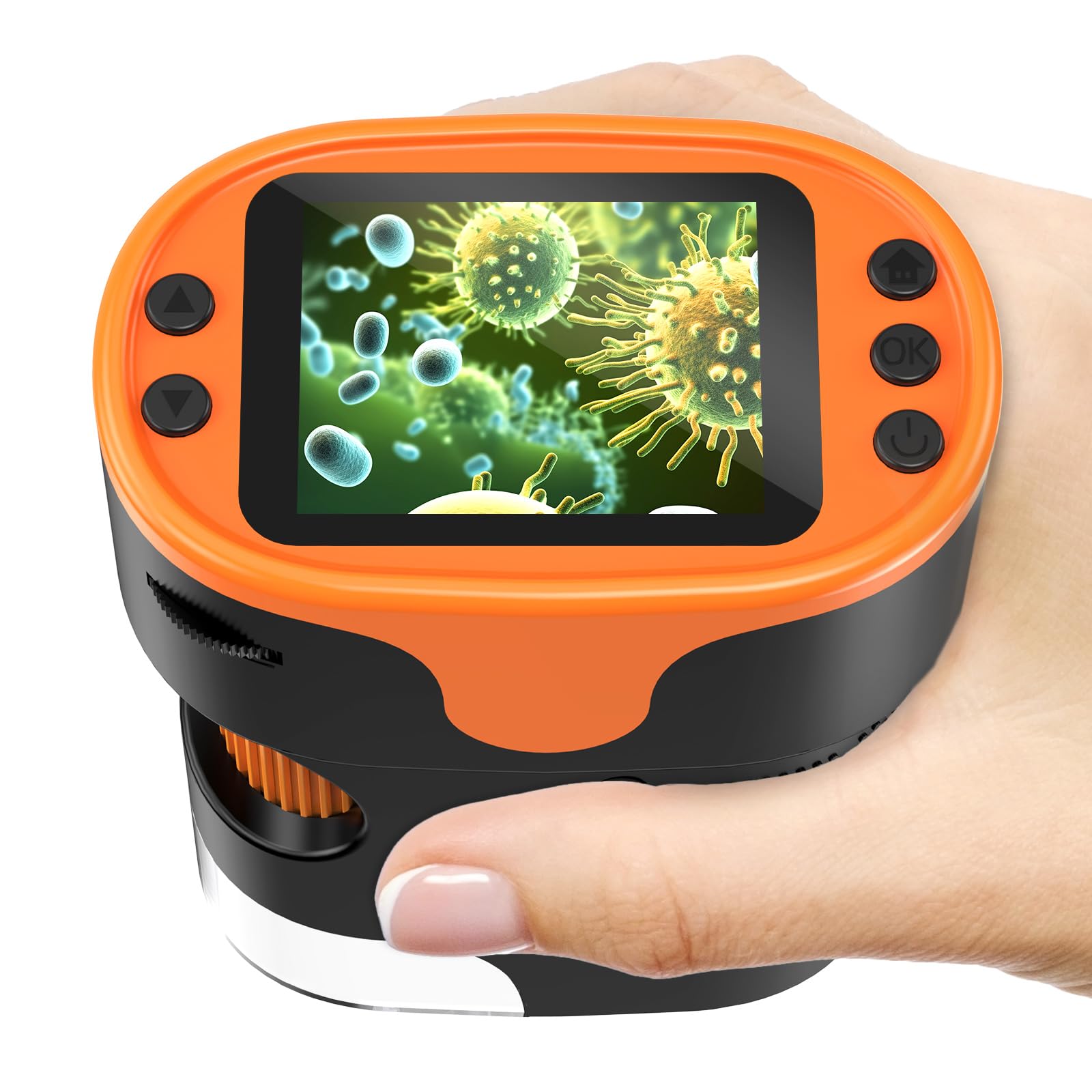 1000X Handheld Microscope for Kids 4K 2.0" Screen Rechargeable Mini Pocket