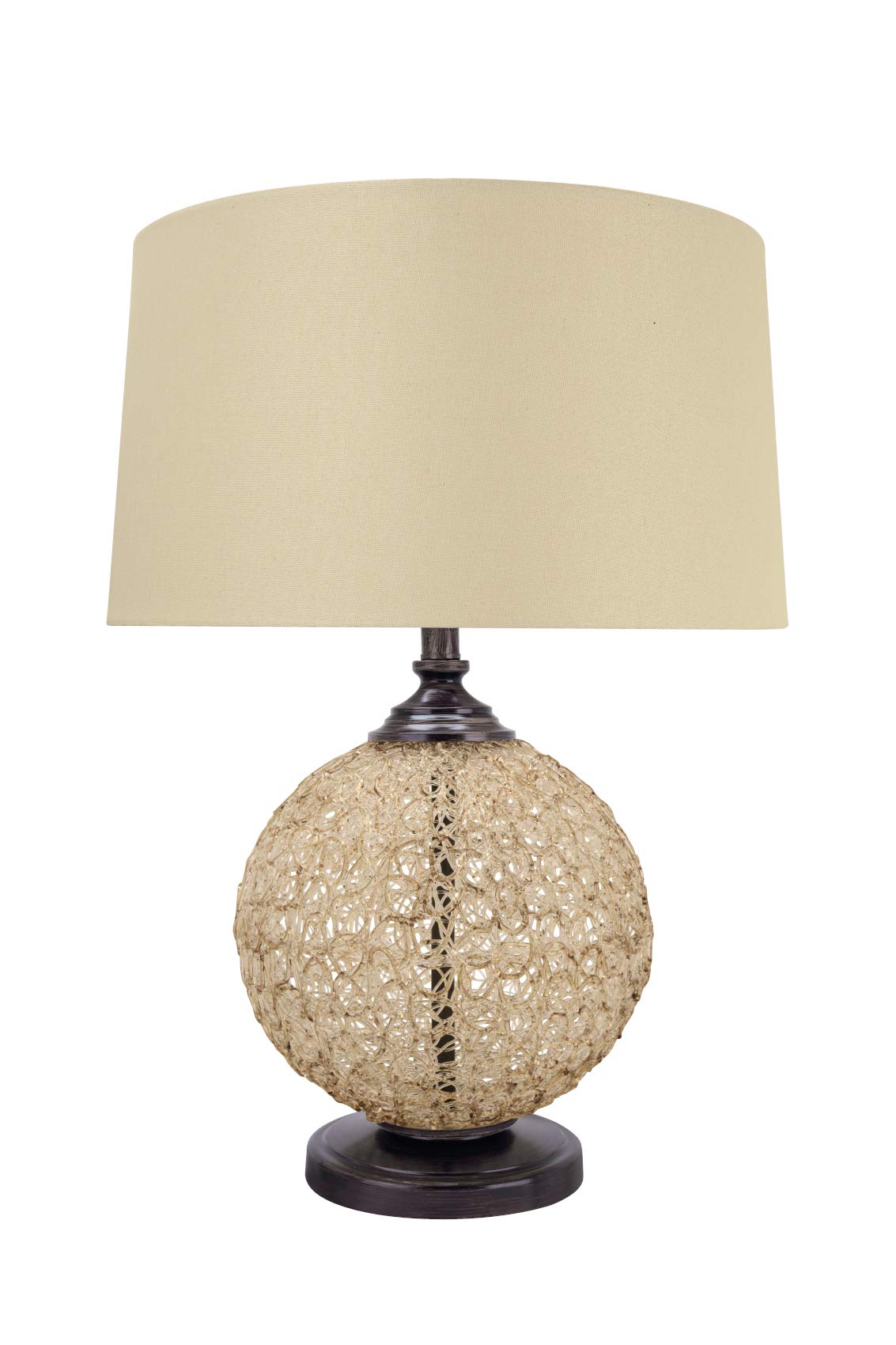 27" High Transitional Metal & Plastic Table Lamp in Bronze with Hardback