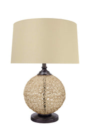27" High Transitional Metal & Plastic Table Lamp in Bronze with Hardback
