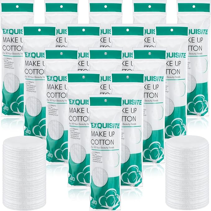 2500 Pcs Cotton Rounds Bulk Exfoliating Rounds Cotton Rounds for Face Makeup
