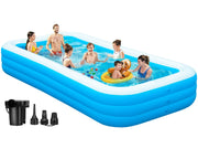 130" x 72" x 22" Full-Sized Blow Up Pool for Adults, Enduring