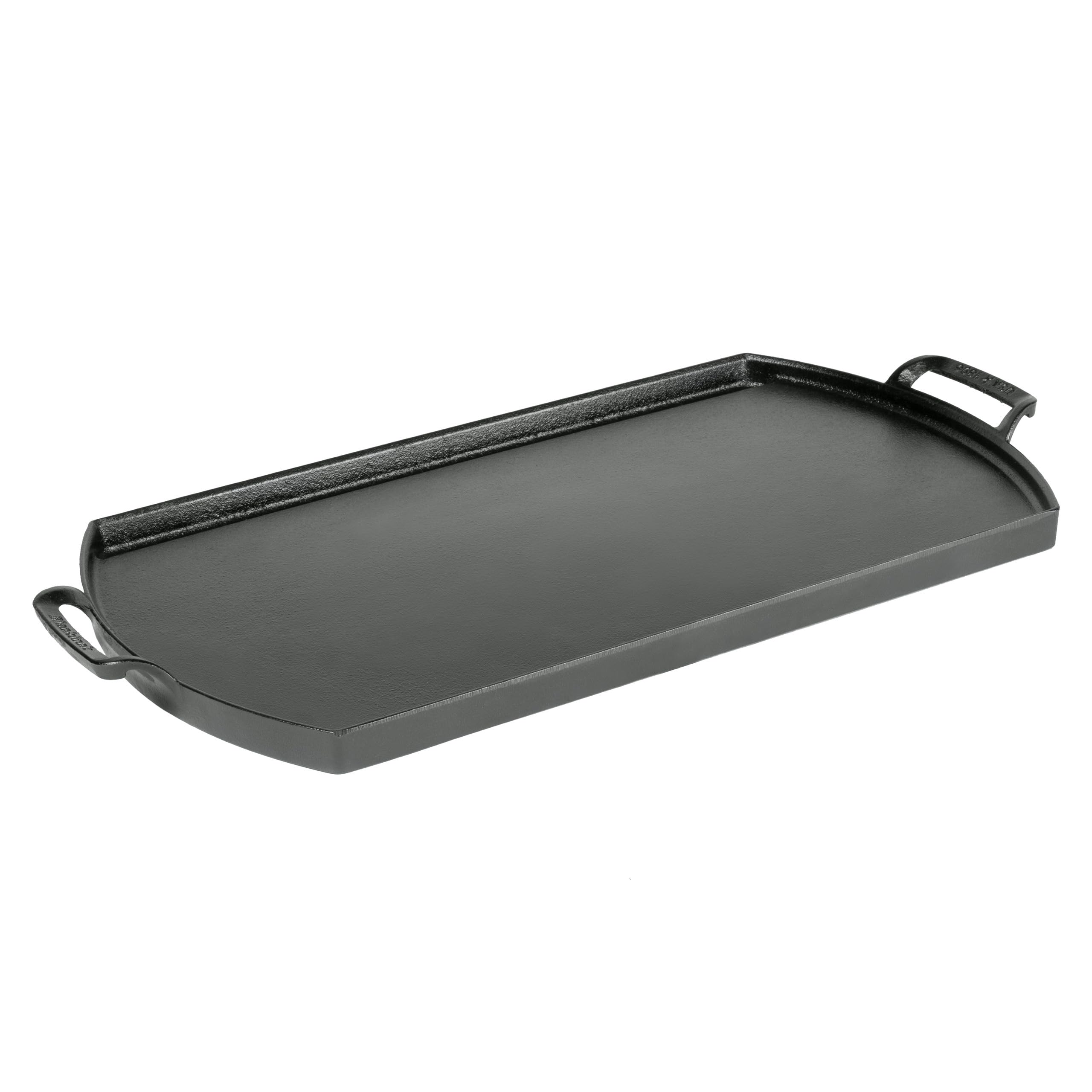 Blacklock 10" x 20" Cast Iron Double Burner Griddle - Triple Seasoned - For Indoor & Outdoor