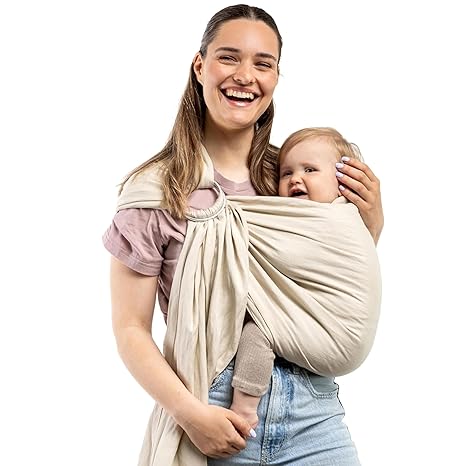 Ring Sling Baby Carrier Newborn to Toddler - Lightweight & Breathable Baby Sling Carrier