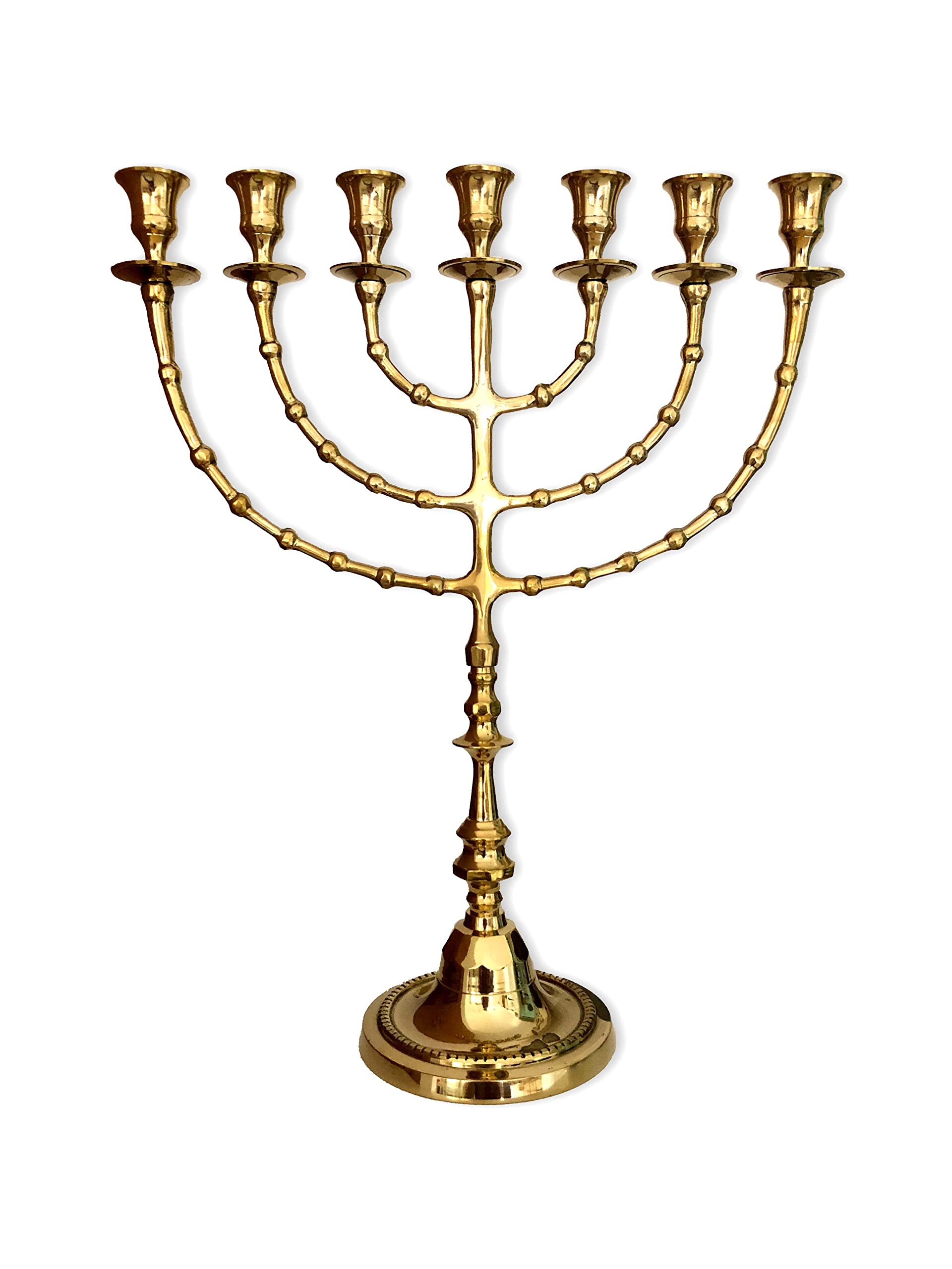 Brass 4898B, high 18",7 Branch, Menorah Candles, Menorah from Israel