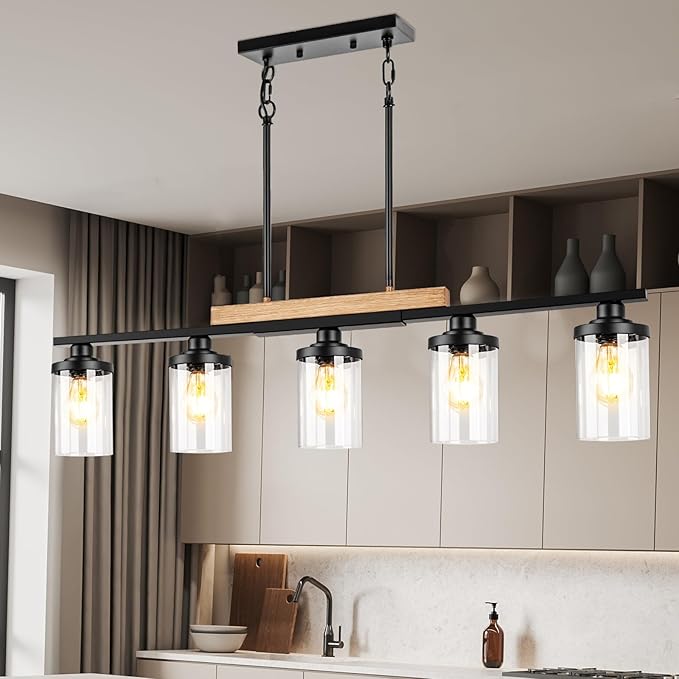 Dining Room Light Fixture Over Table, Farmhouse 4-Light Kitchen Island Lighting