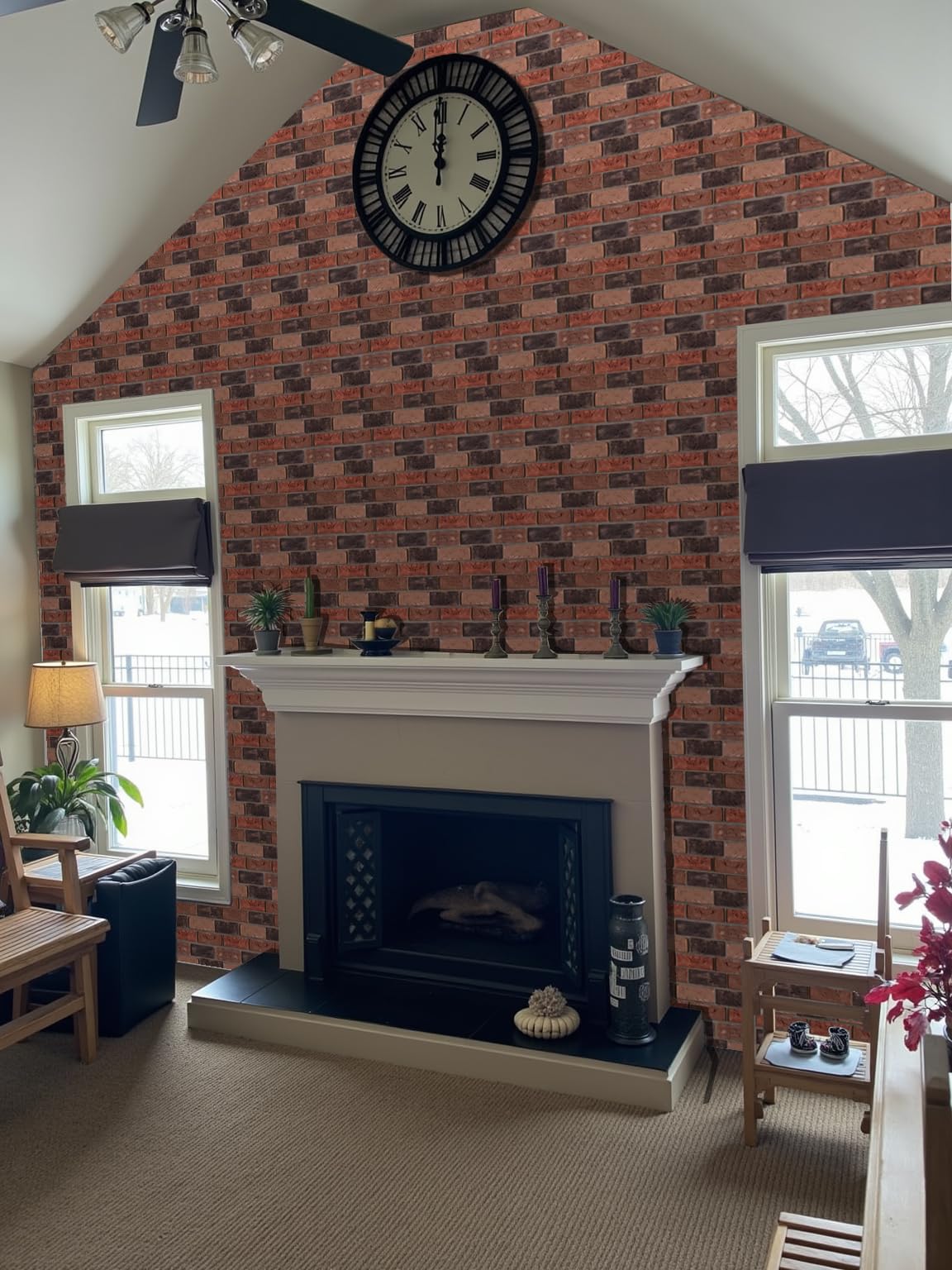 10 Pieces 3D Wall Panels, Peel and Stick, Faux Brick Wall Panel,3D Self Adhesive Brick Tiles