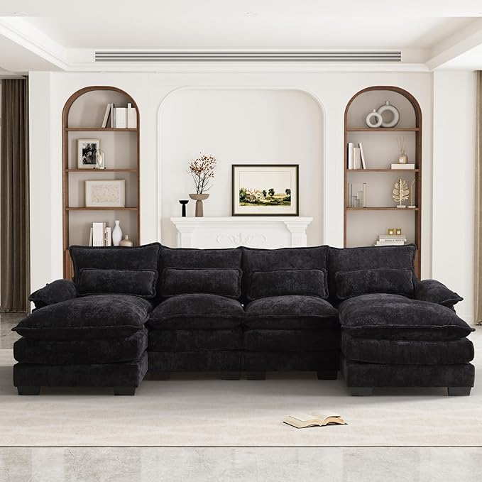 U Shape Sectional Sofa Cloud Couch for Living Room