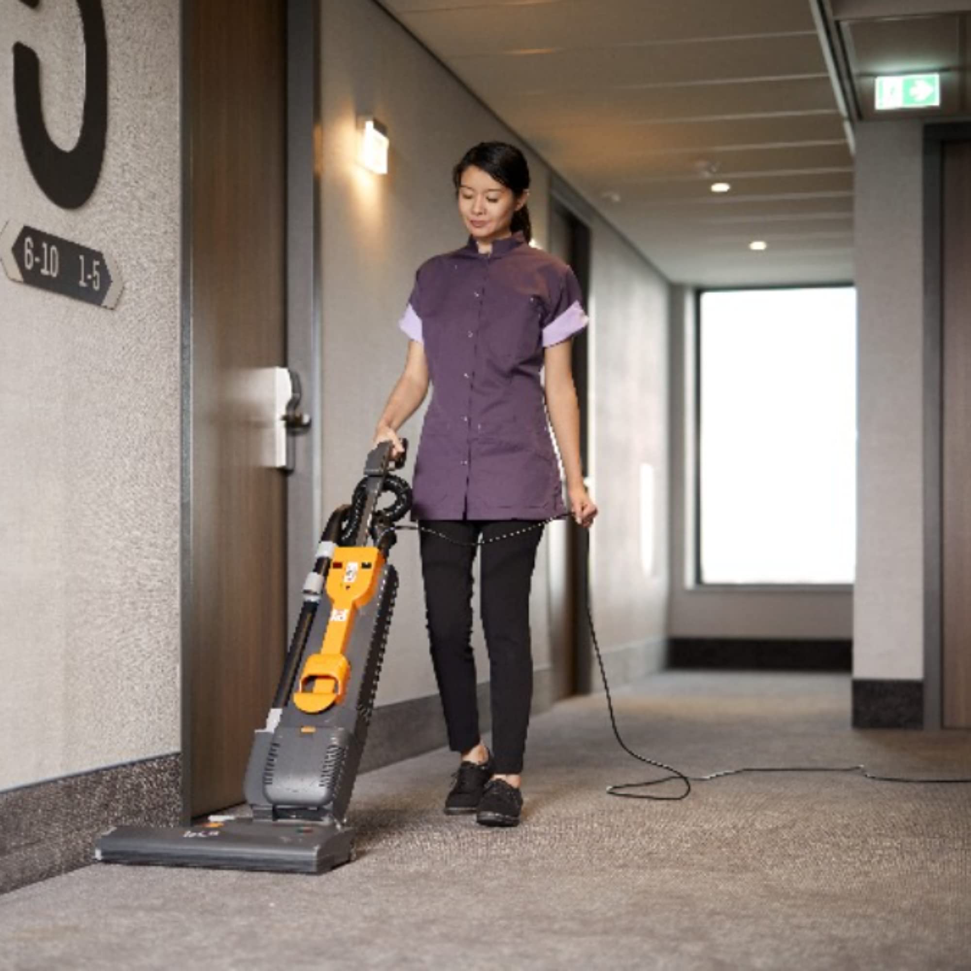 TASKI Jet 50 50-20 Dry Dual Motor Upright Vacuum, Grey and Orange