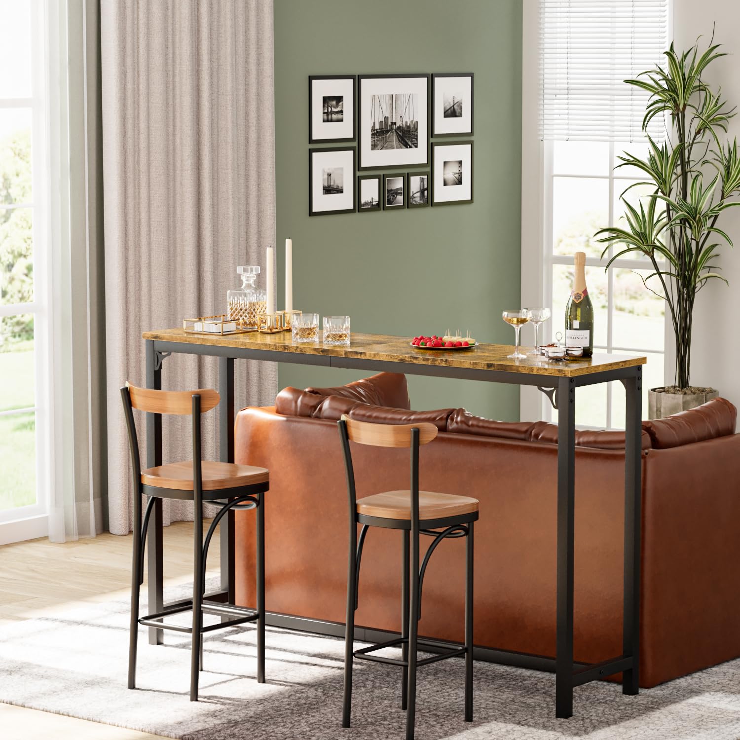 63" Bar Table, Bar Height Pub Table, Counter Height Bar Table