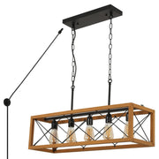 Rustic Kitchen Light Fixtures, Farmhouse Chandelier with Detachable Plug in Cord