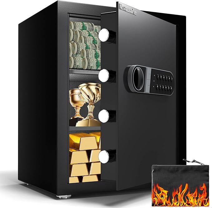 Home Safe Box with Key & Fireproof Waterproof Bag