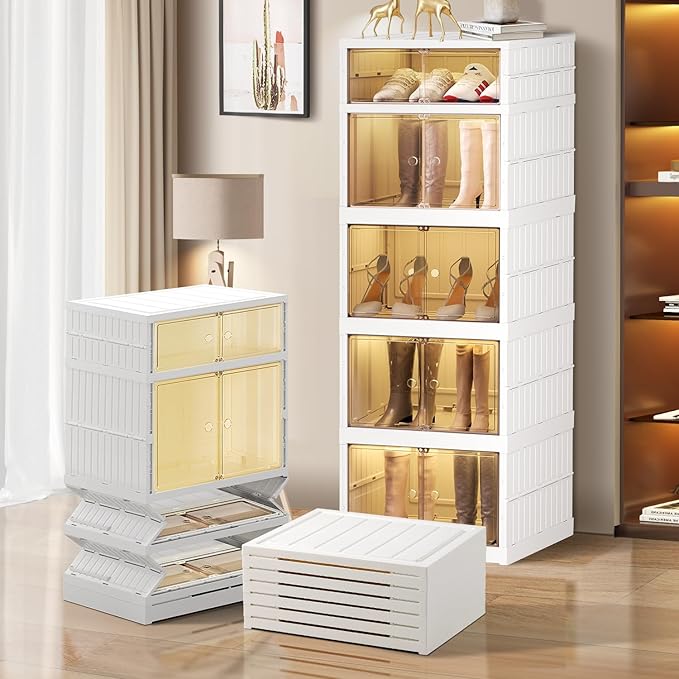9-Tier Foldable Shoe Rack Organizer for Closet