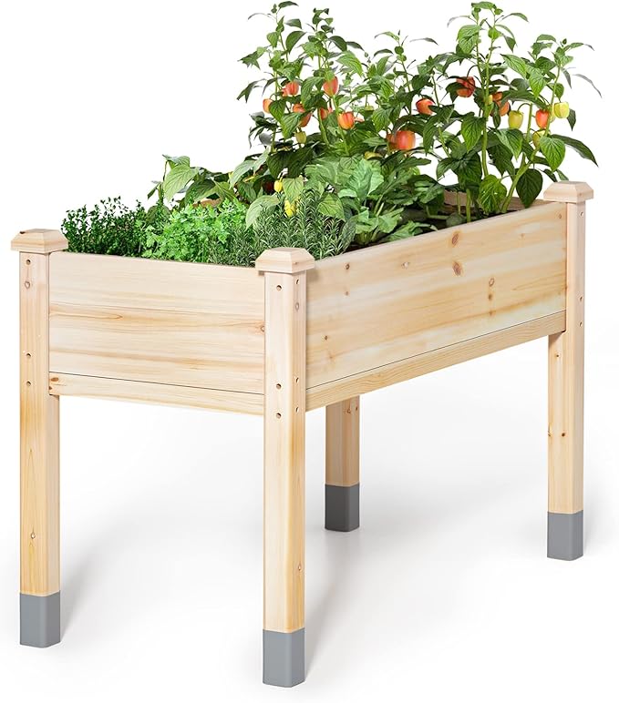 Raised Garden Bed with Legs, 48”L X 24”W, Elevated Reinforced Large Planter