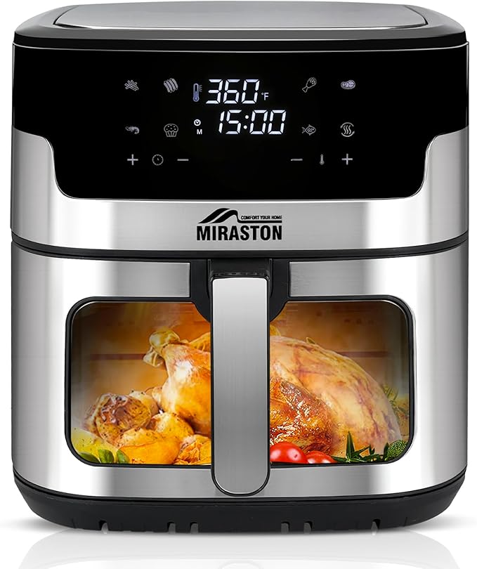 8.5QT Air Fryer, Family Size Digital Air Fryers, Nonstick Square Basket