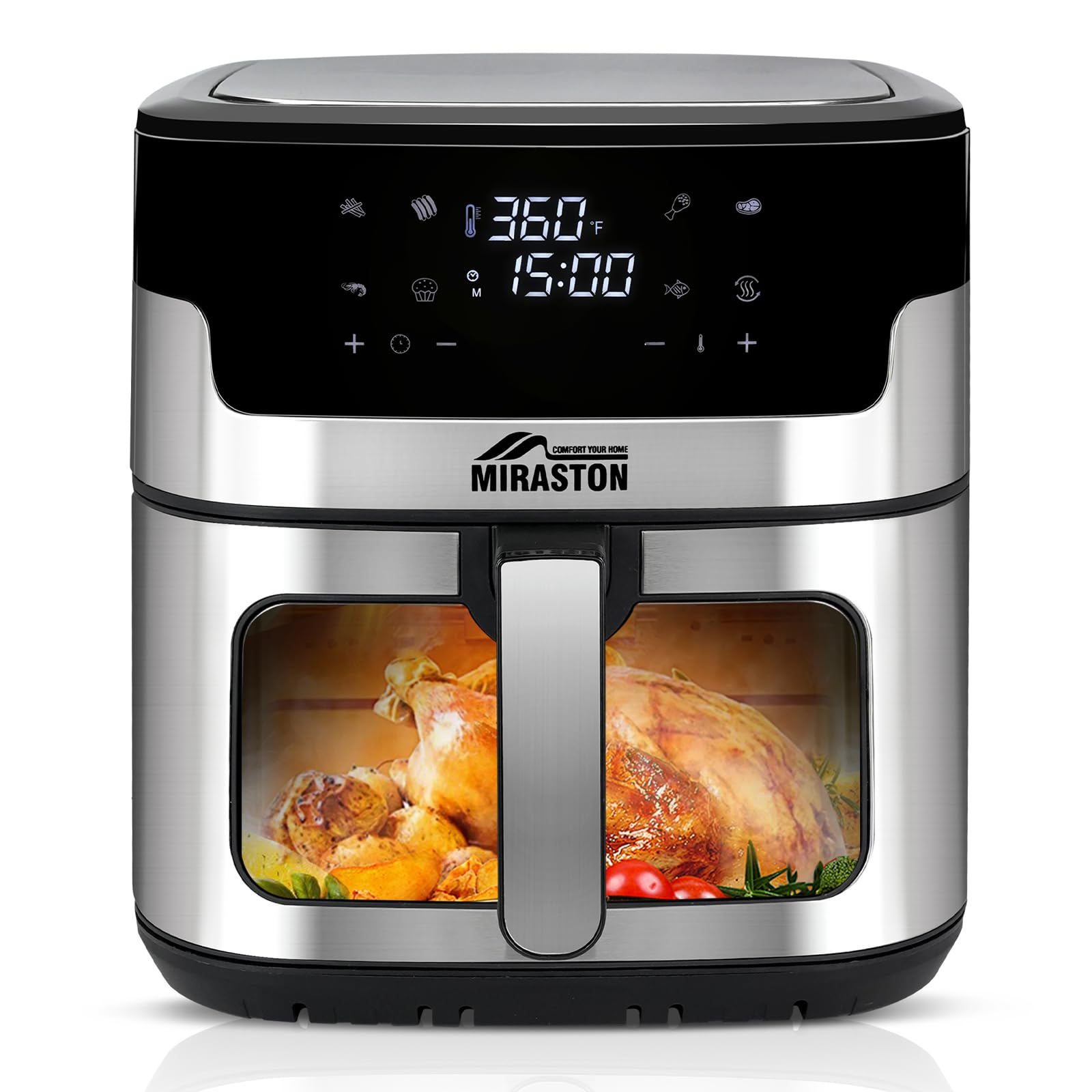 8.5QT Air Fryer, Family Size Digital Air Fryers, Nonstick Square Basket