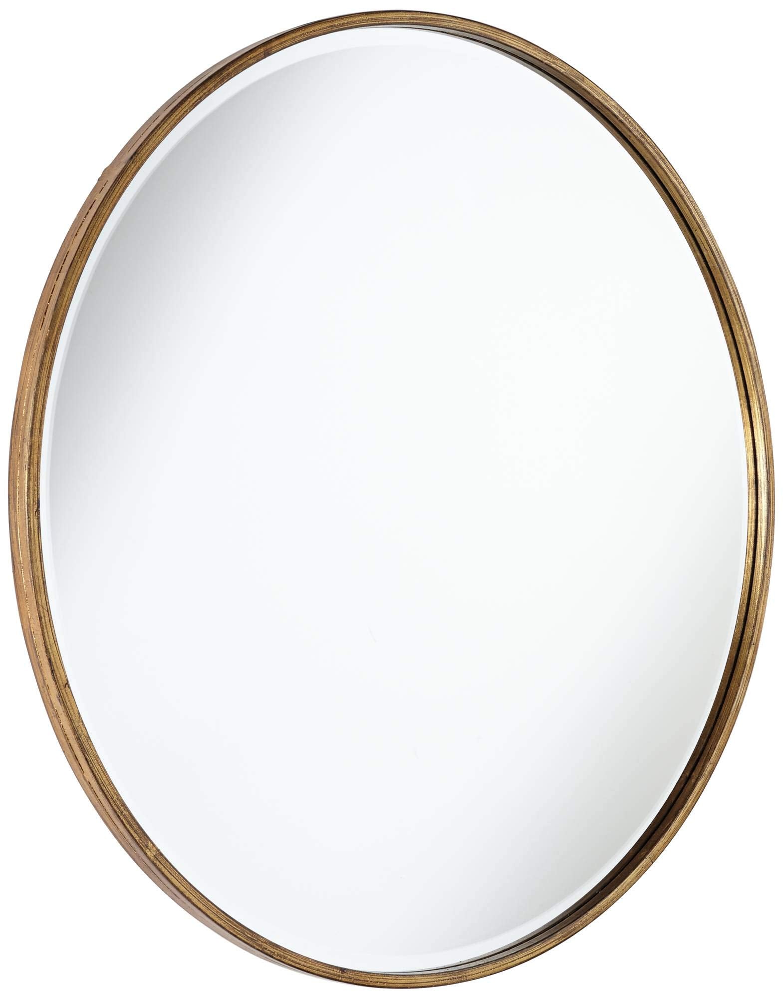 Mayfair Round Vanity Decorative Wall Mirror Vintage Rustic Antique Gold Metal Frame
