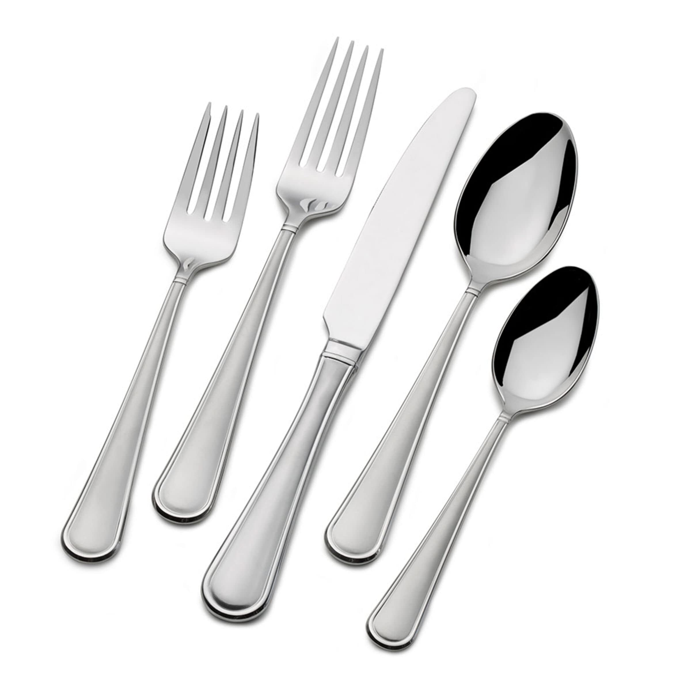 Virtuoso Frost Flatware Service for 12, 65 Piece Set, 18/10 Stainless Steel, Silverware