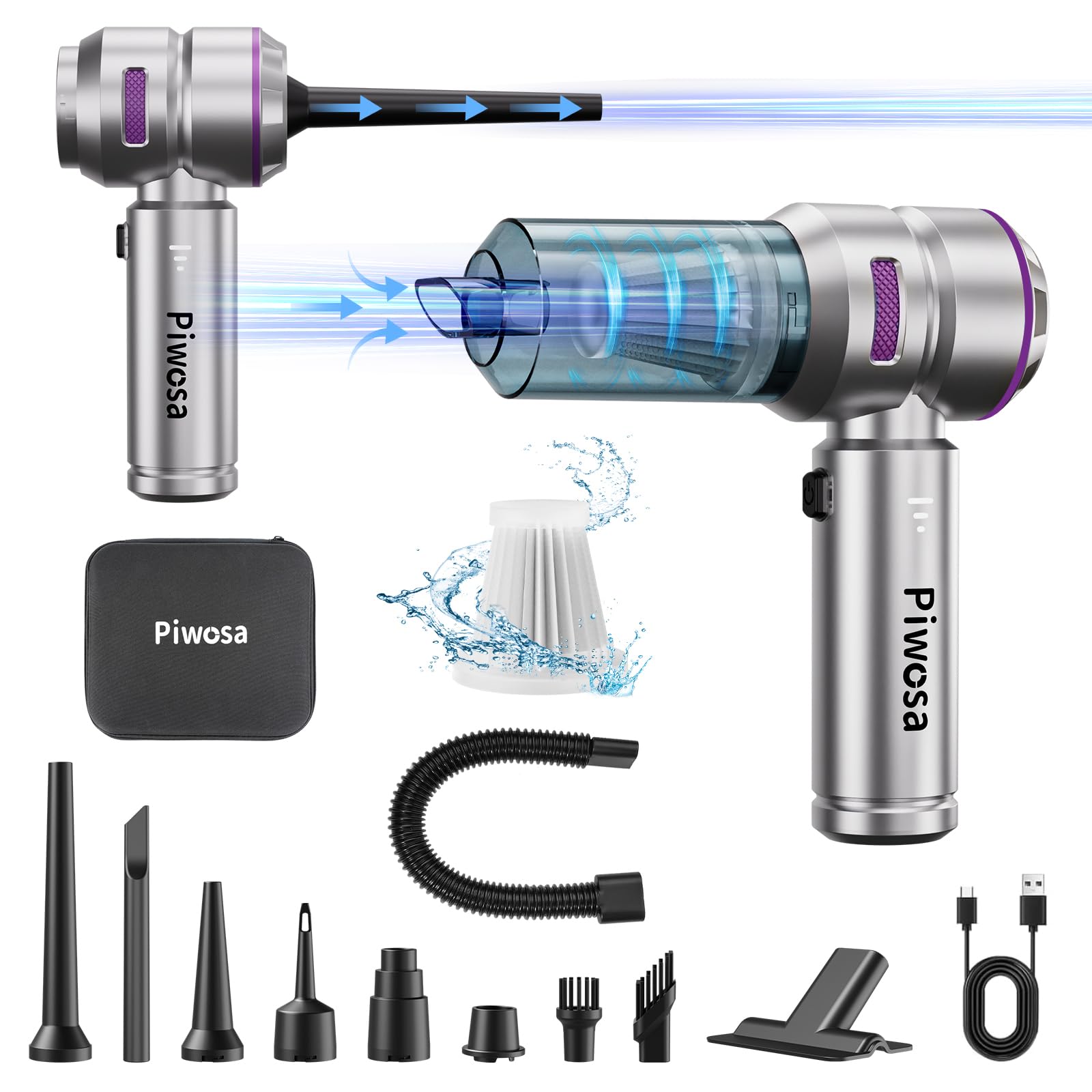 Handheld Vacuum Cordless, Car Vacuum Cleaner with Brushless Motor