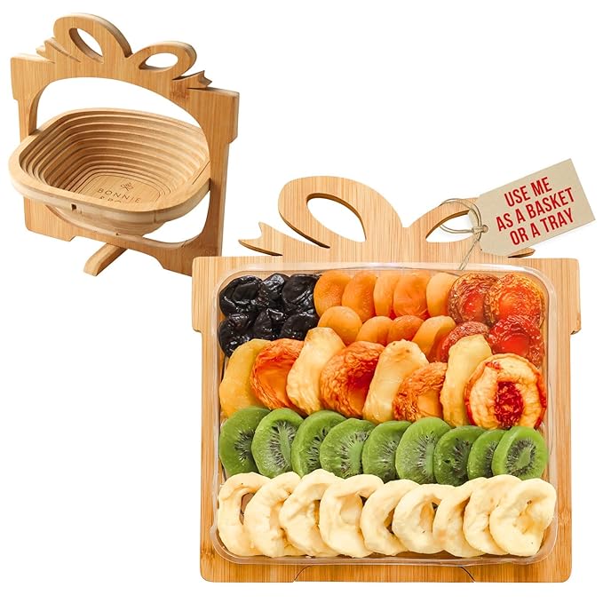 Dried Fruit and Nut Gift Basket, Healthy Assorted Natural Snack Gift Tray