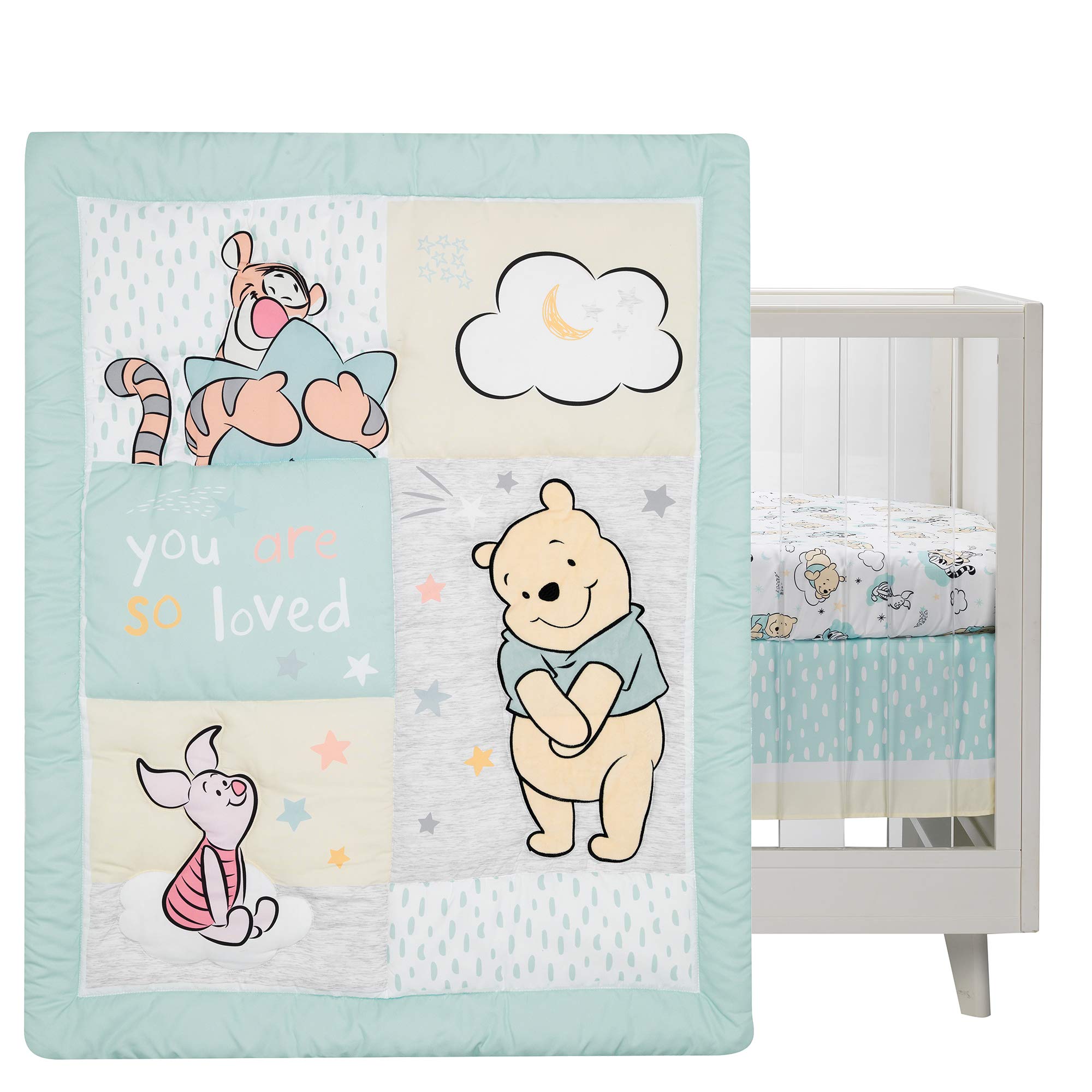 Disney Baby Winnie The Pooh Hugs 3-Piece Nursery Crib,Baby Bedding
