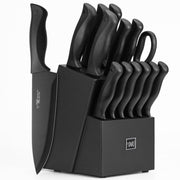 Knife Set,15 Pcs Kitchen Knife Set with Block Self Sharpening, Dishwasher Safe