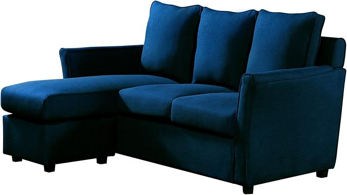 Glouster Modern Fabric Upholstered 3-Seater 72 in. Sectional for Living Room