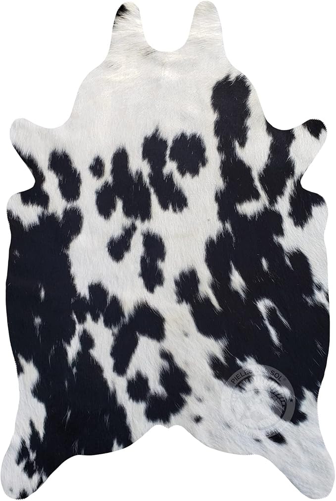 100% Genuine Mini Brown and White Small Hair Cowhide Rug - Modern Style Animal Skin