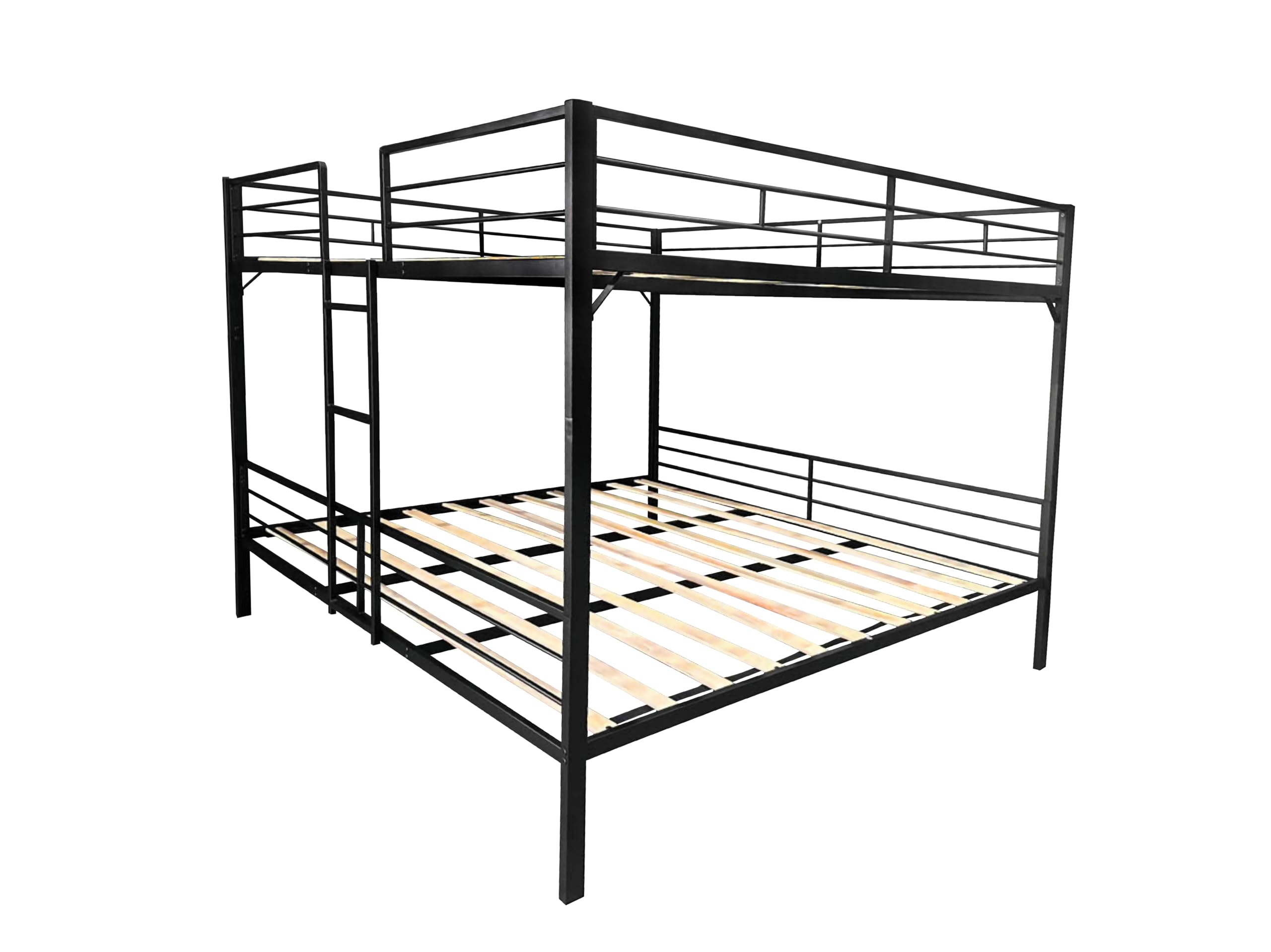 Bunk Bed King Over King, Heavy Duty Metal Bunk Bed Frame for Adults, Bunkbeds