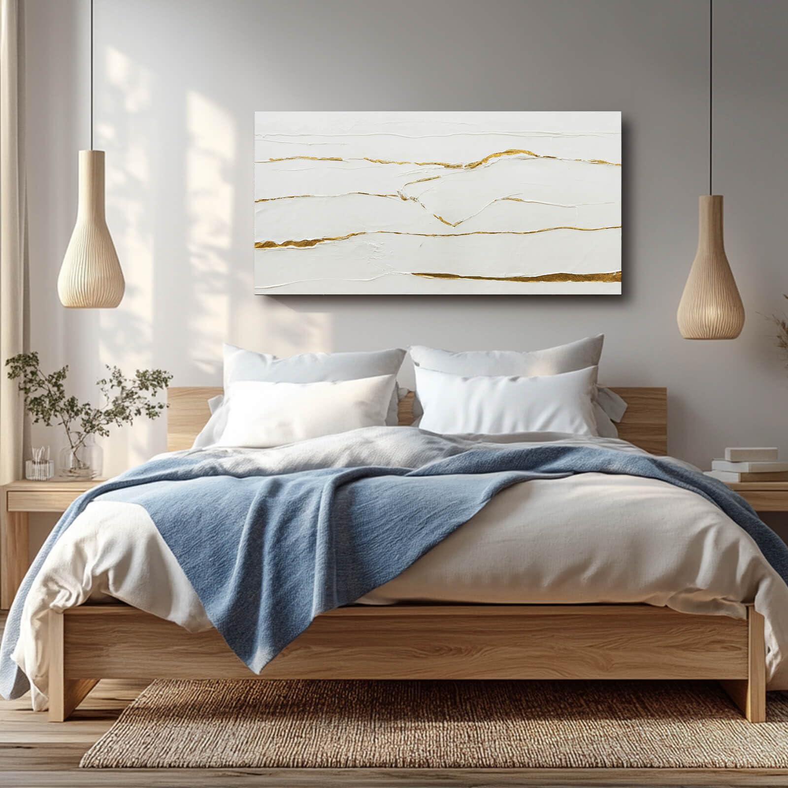 Minimalist Wall Art Gold Line Prints on White Blackground Office Posters White Abstract