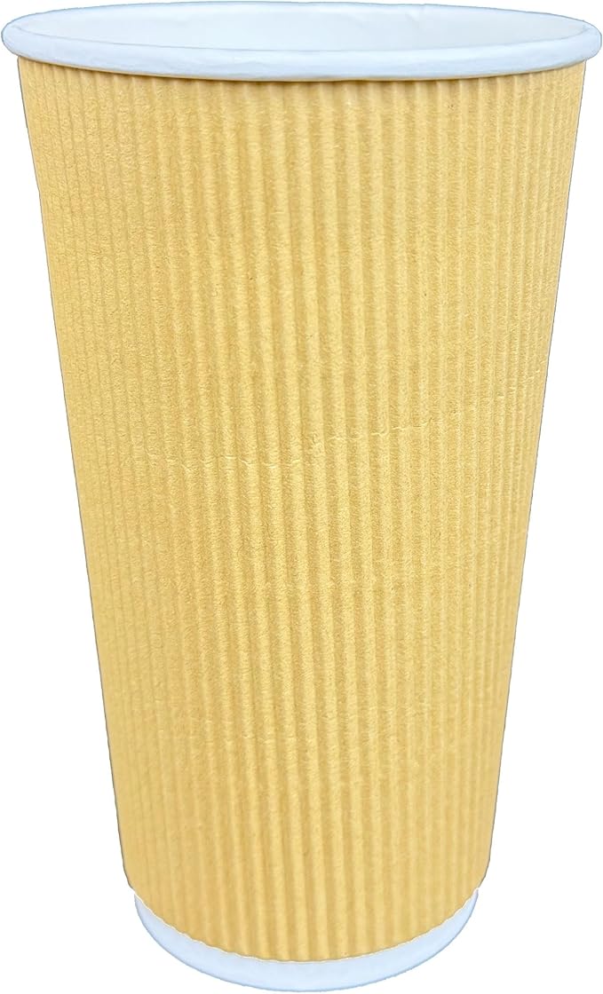 500 Pack Corrugated Insulated Ripple Wall Paper Coffee Cups Disposable To Go