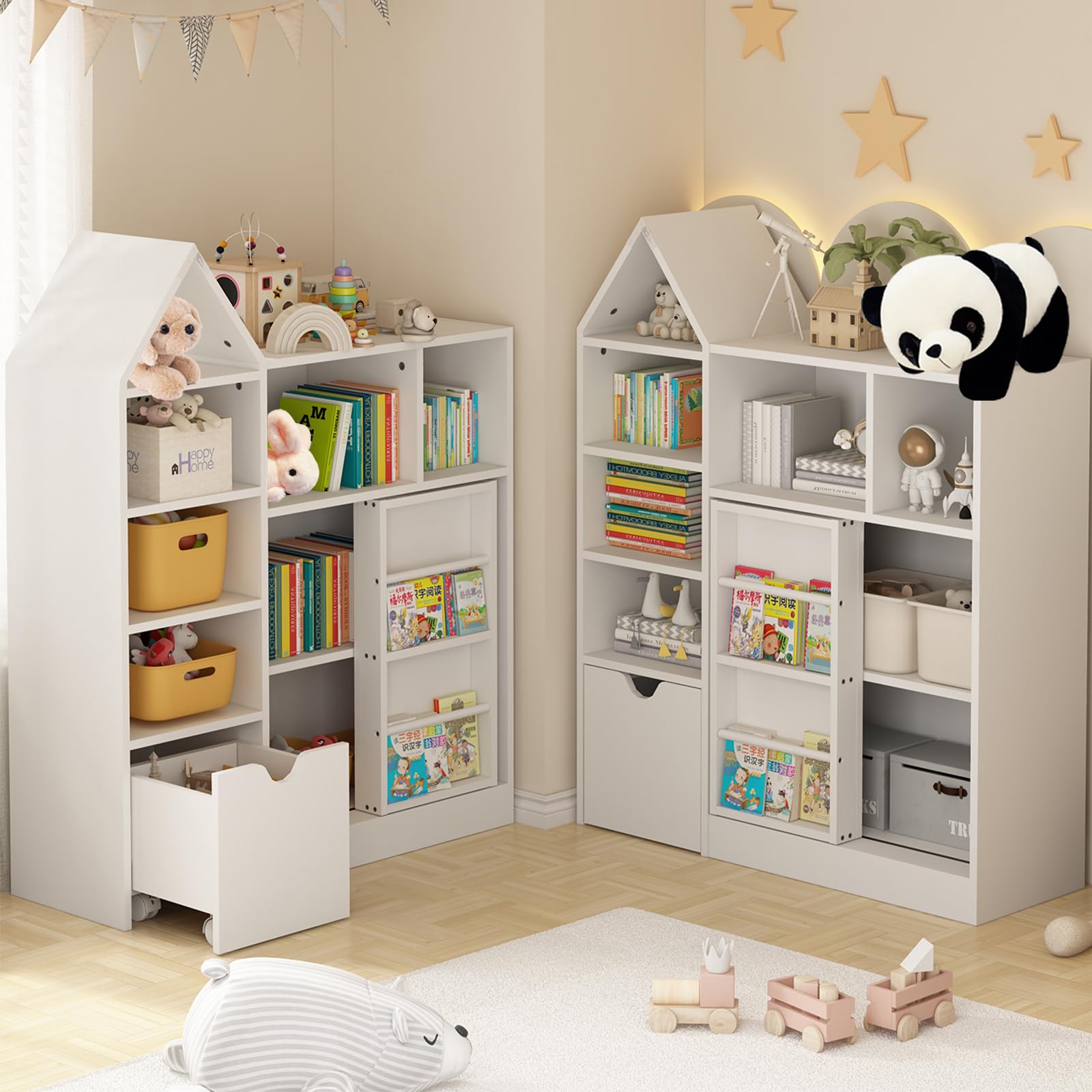 Toy and Book Organizer for Kids, Kids Toy Storage Organizer & Bookshelf