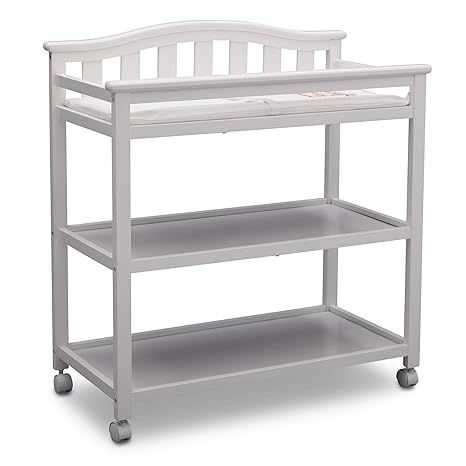 Bell Top Changing Table with Wheels and Changing Pad