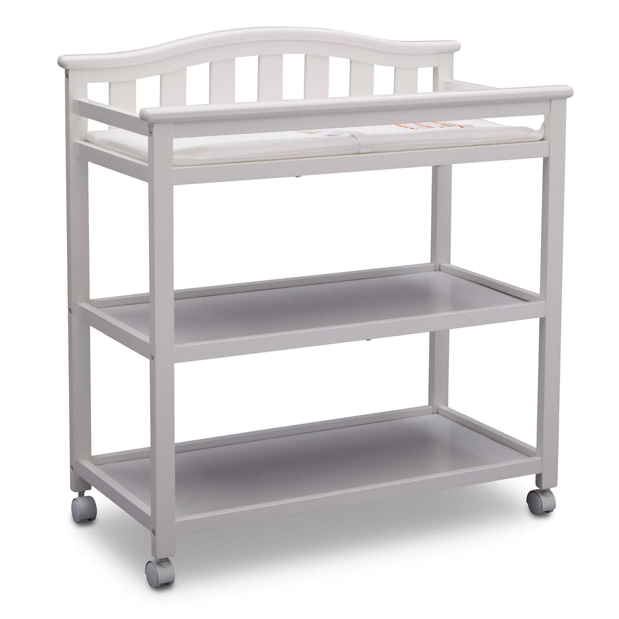 Bell Top Changing Table with Wheels and Changing Pad