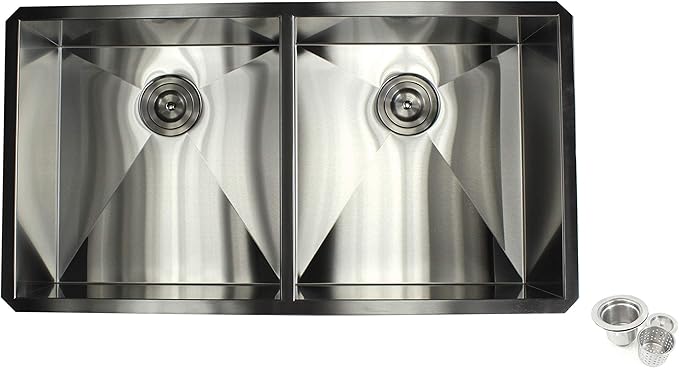 Contemporary Durable Zero Radius 16 Gauge Stainless Steel Double