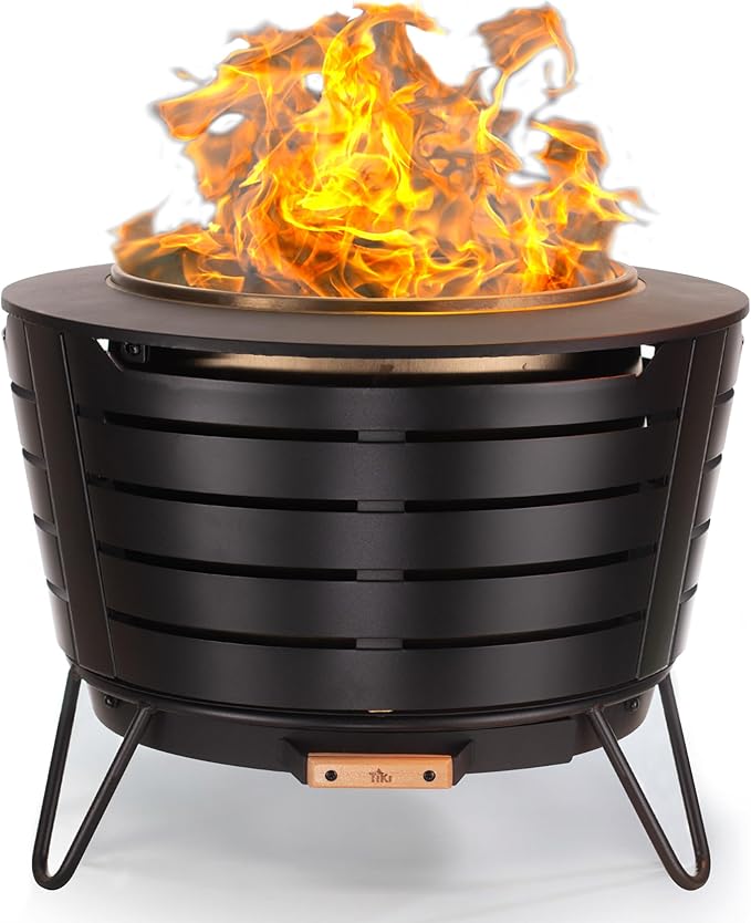 Smokeless Social Fire Pit, Portable Outdoor Fire Pit with Removable Ash Base