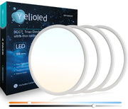 15.8'' Dimmable LED Flush Mount Ceiling Light – 3000K/4000K/5000K CCT Selectable for Bedroom, Living Room, Kitchen, Office, 32W 3200LM, Modern Light Fixtures (4 Pack, White)