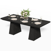 Dining Table for 6 People, Wooden Table, Rectangle Furniture with Heavy Duty Legs