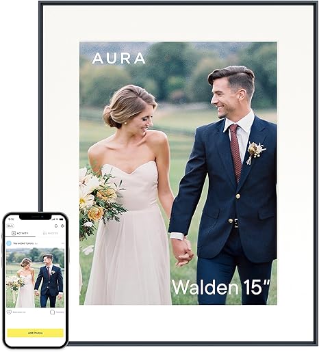 Carver HD WiFi Digital Picture Frame, 10.1”, Add Photos with Aura App