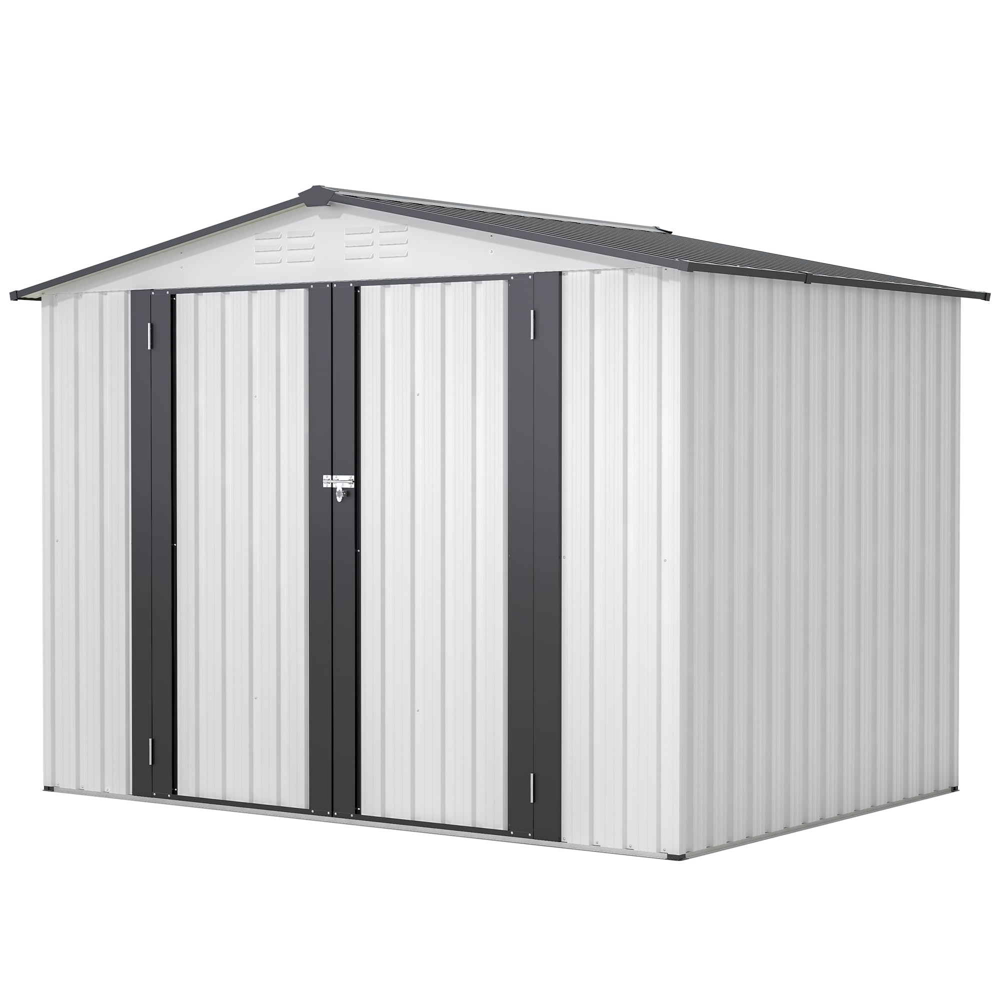 8 x 6 ft Outdoor Storage Shed, Utility and Tool Garden Shed with Metal Fram