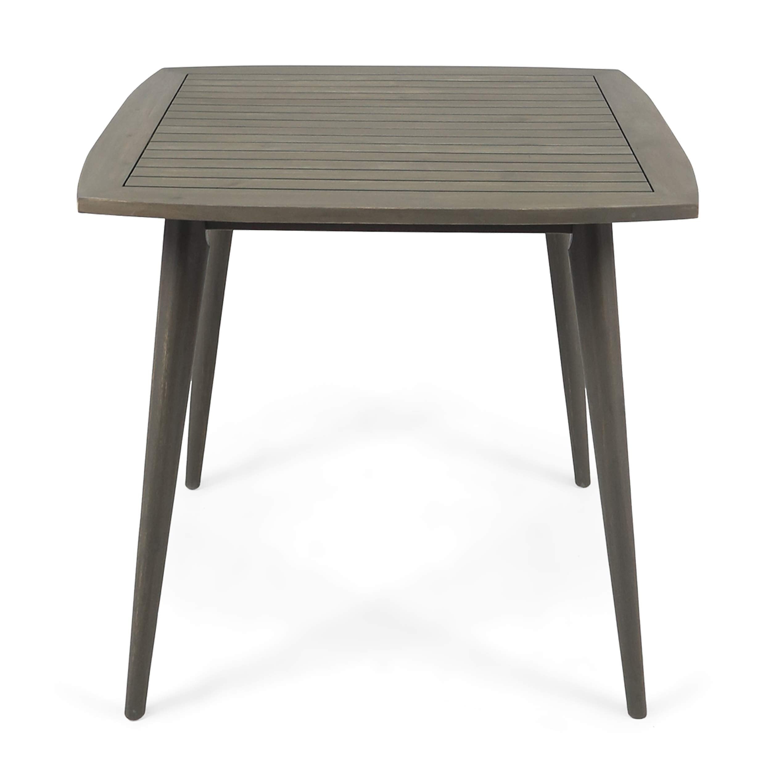 Caleb Indoor Square Acacia Wood Dining Table, Gray, Finish