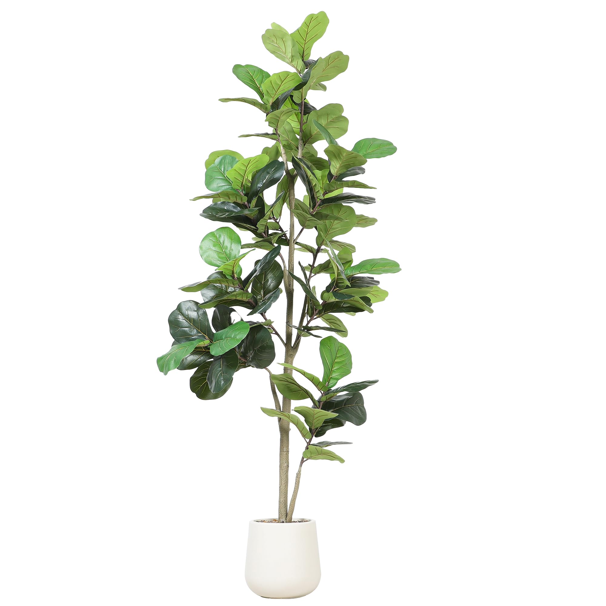 Artificial Fiddle Leaf Tree, 7ft Faux Plant Fake Ficus Lyrata Trees
