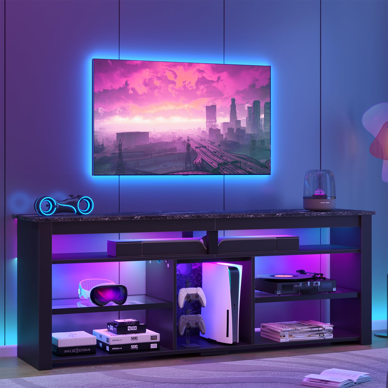 TV Stand for 70 inch TV, Tall Entertainment Center,Living room