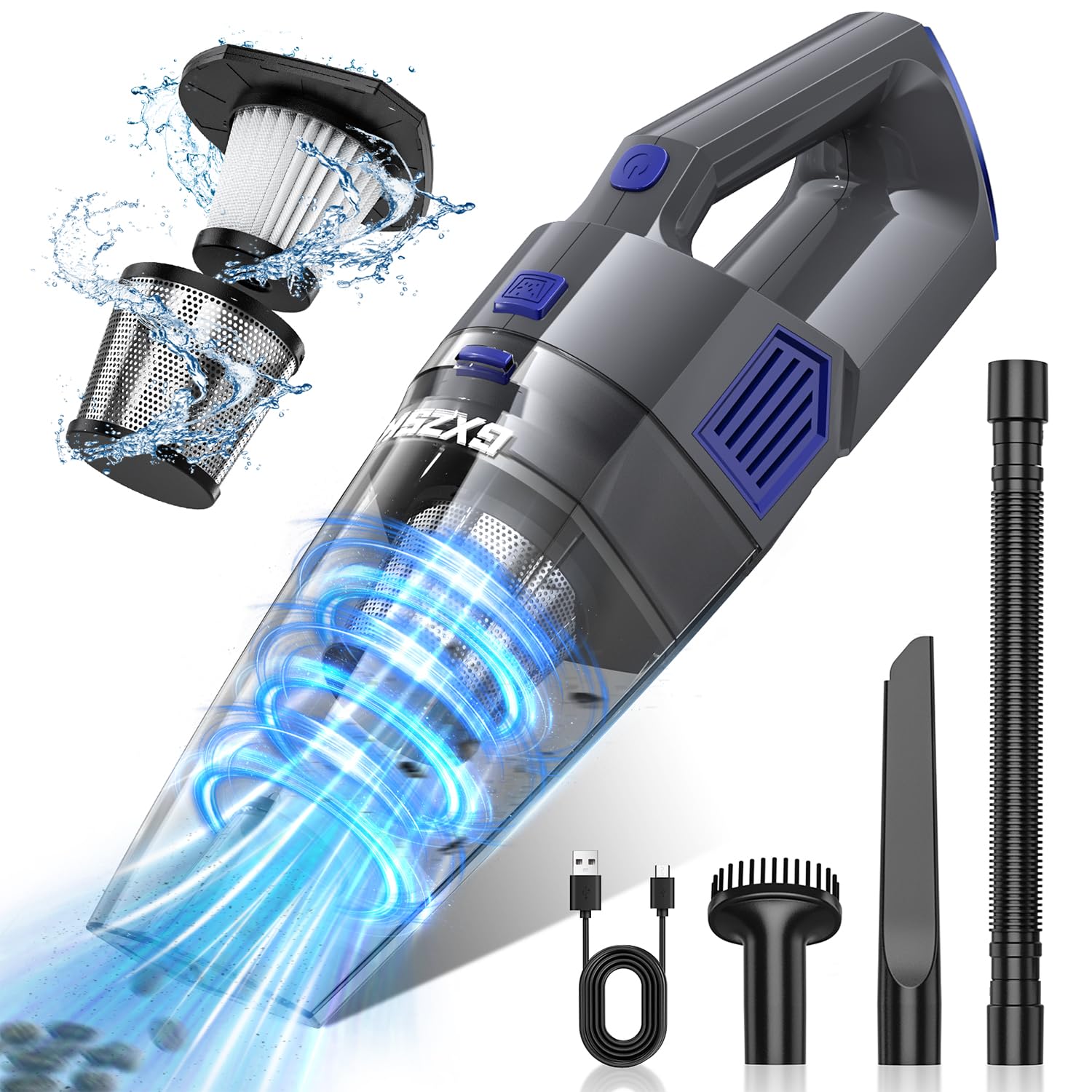 Handheld Vacuum Cordless, 15000PA Strong Suction Hand Held Car Vacuum