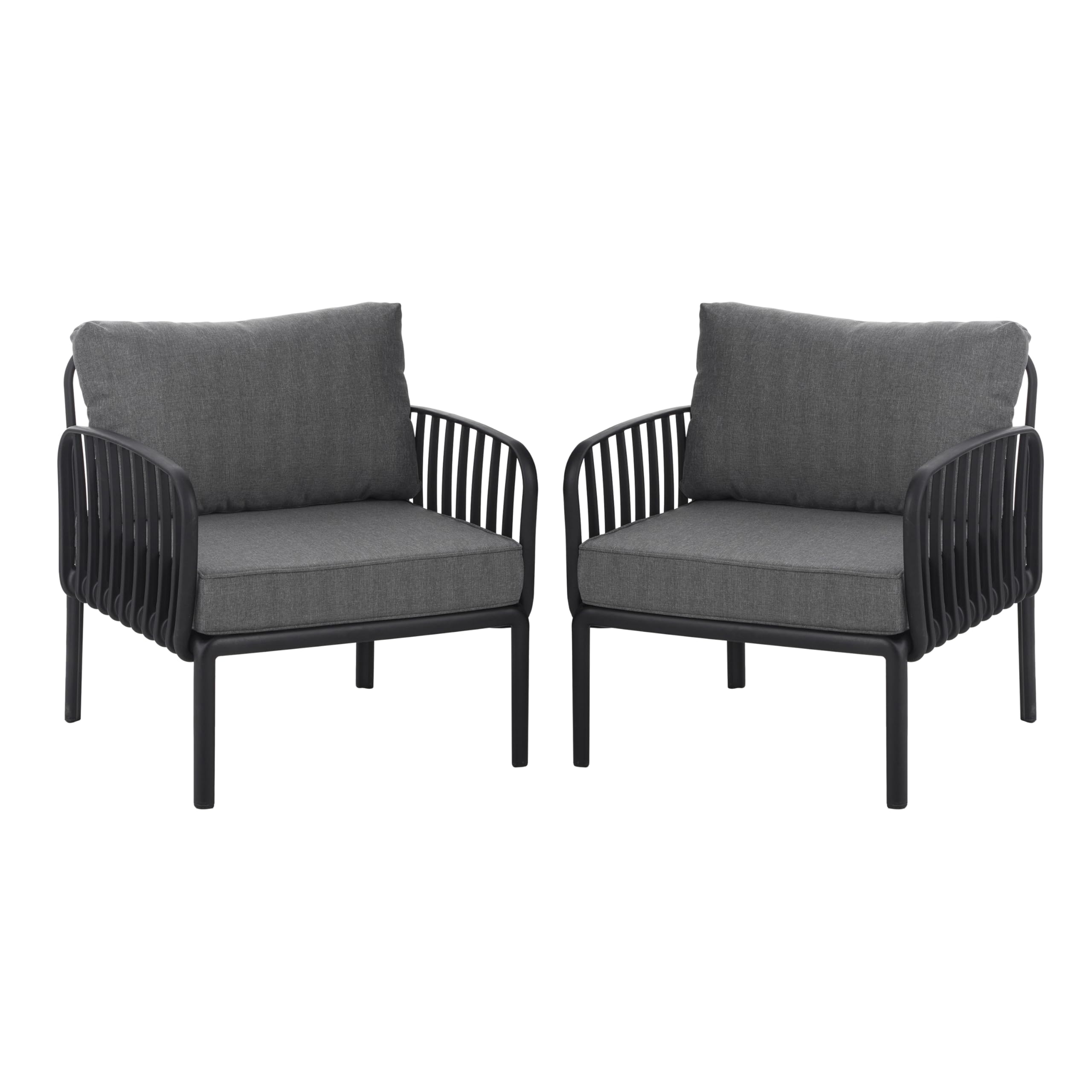 Landon 5 Pieces Patio Conversation Set, 3 Seater Sofa with Coffee Table