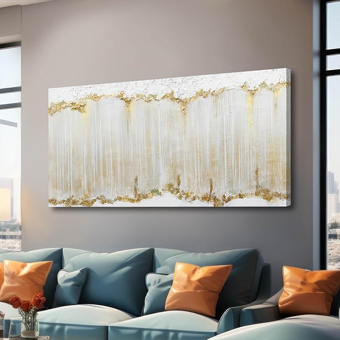 Minimalist Wall Art Gold Line Prints on White Blackground Office Posters White Abstract