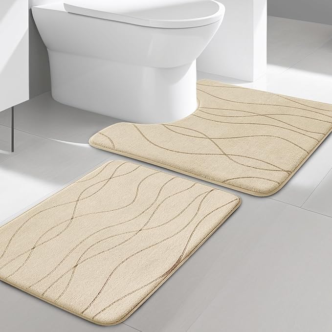 Memory Foam Bathroom Rug Sets 3 Piece