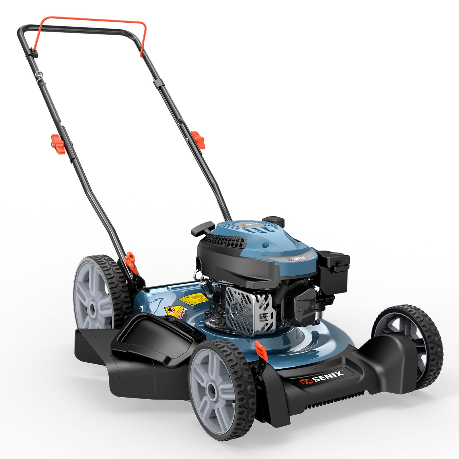 144 cc Gas Lawn Mower, 21 inch 2-in-1 Push with Mulching and Side Discharge